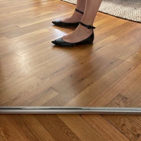 Gianvito Rossi Black Leather Pointed Toe, Ankle Strap Flats (Size 38) - Picture 3 of 5